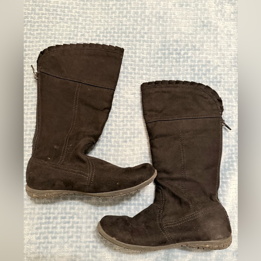 Black Suede Knee-High Boots kids size 3